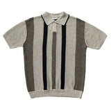 FOESCE New Men's Polo Shirt 2025 Summer Stripes Short Sleeve T-shirts Casual Streetwear Tops Tees Polo Shirts Man Fashion Knit Pullover