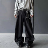 FOESCE Men Trousers Rivet Arc Deconstructed Casual Pants Streetwear Niche Campus Baggy Wide-Leg Pants Old Money Men'S Clothing 2025 New