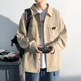 Foesce Art Style Men's Corduroy Long Sleeve Shirts Autumn Korean Shirt Woman Fashion Casual Oversize Shirt Coat Quality Clothing