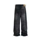 FOESCE Streetwear Black Gray Washed Ripped Baggy Jeans Pants for Men and Women Straight Ropa Hombre Loose Casual Denim Trousers