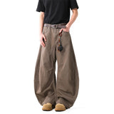 FOESCE Unisex Brown Loose Fit Wide Leg Casual Pants Sportswear Lounge Joggers Street Fashion Athleisure Trendy Stylish Design Comfort