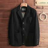 FOESCE New European Plus Size Men's Jacket Elegant Italian Style Gentleman Business Lapel Loose Casual Slim Fit Three Buttons Blazer