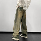 FOESCE Jeans men Wide Leg Jeans Male Loose Straight Denim Pants 2025 Autumn Harajuku Vintage Blue Jean Trouser Streetwear Clothes