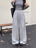FOESCE Straight Wide Leg Loose Pant Women Fahsion 2025 Spring Summer New Baggy Sweatpants High Waist Csual Street Pants Chic Trousers