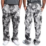 FOESCE New casual men's fitness drawstring elastic waist solid color workwear pocket pants sweatpants fashion sports pants