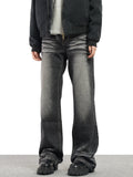 FOESCE 2025 Wash Cat Beard White stretch Jeans plus size Street Design Cleanfit Dad Pants denim Men streetwear pantalon homme jean