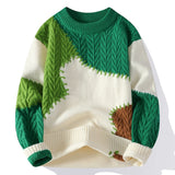 FOESCE Korean Harajuku Mens Sweaters Thick Warm Male Christmas Jumpers 2025 Fashion new fall Winter High End Luxury Wool Sweater man
