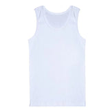 FOESCE Men's Fitness Vest Cotton Breathable Vertical Striped Sleeveless Tops Solid Color Sports Casual Tank Gym Muscular Men Clothes