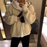 Casual Long-sleeve Cardigan Stylish Men's Hooded Sweater Coat with Drawstring Closure Retro Knitted Design Fall Winter for Men