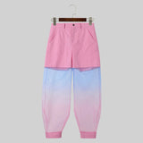 FOESCE INCERUN 2025 American Style Trousers Mens Fashion Fake Two-piece Tie Dyed Pants Casual Clubwear Male Personality Pantalons S-5XL