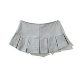 FOESCE Xpqbb Fashion Low Waist Mini Skirt Women 2025 New Vintage Side Zip A Line Y2K Short Skirts Female Sexy Girls Hot Pleated Skirt