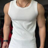FOESCE New Men's Casual Tank Top Summer Fitness Training Elastic Base Layer 2025 Sleeveless Sports Vest bodybuilding gym t shirt men
