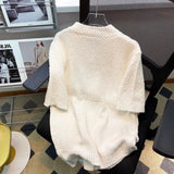 FOESCE Mens Soft Knitted Tops Genderless 2025 Summer New Fashion Personalized Versatile Comfortable Short-Sleeved Knitwear Unisex