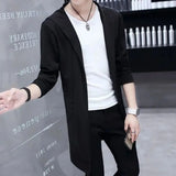 FOESCE Autumn Men Fashion Korean Style Long Trench Coat Hooded Cloak Abrigo Hombre Men Punk Hip Hop Cardigan Casual Streetwear Cape