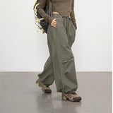 FOESCE Deeptown Y2k Harajuku Vintage Parachute Pants Women Oversize Baggy Hippie Streetwear Pleated Joggers Trousers Kpop 90s Aesthetic