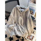 Autumn and winter hooded sweater women's Korean style loose 2024 lazy style new thickened drawstring sweater women clothing
