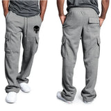 FOESCE New casual men's fitness drawstring elastic waist solid color workwear pocket pants sweatpants fashion sports pants