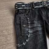 FOESCE Harajuku Loose Embroidered Women Jeans New High Waist with Rock Punk Style Y2K Micro La Retro Wide Leg Pants