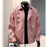 FOESCE Pink Leather Jackets for Men Solid Hip Hop Punk High Street Faux Leather Coat Male Clothing Fashion