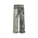 FOESCE Camouflage Speckled Digital Printed Jeans for Men and Women Straight Casual Baggy Denim Trousers Ropa Hombre Loose Cargo Pants