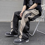 Techwear Parachute Cargo Pants Men Patchwork Zipper Loose Casual Trousers Male Summer Streetwear Hip Hop Spliced 5XL