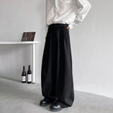 FOESCE Mens Trousers Ribbons Y2k Casual Pants Spring Streetwear Fashion Harajuku Plain Wide-Leg Pants Old Money Men'S Clothing 2025 New