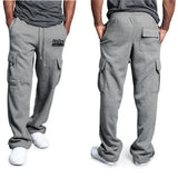 FOESCE Men's Multi-Pocket Functional Work Pants Casual Tactical Pants Men's Outdoor Loose Straight Casual Training Pants