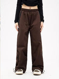 FOESCE Summer fashion trend retro personality Y2K hip-hop street trend Harajuku casual wide leg straight leg loose sports pants
