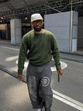 Men's Mohair Sweater Casual O Neck Long Sleeve Knitted Pullover Autumn Chic Plush Cashmere Loose Male Solid Knit Jumpers