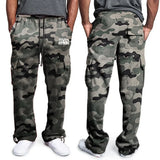 FOESCE Men's Multi-Pocket Functional Work Pants Casual Tactical Pants Men's Outdoor Loose Straight Casual Training Pants
