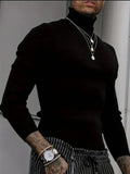 Autumn and Winter New Men's All-match Turtleneck Sweater Slim Men's Casual Pullover Sweater Men Clothing