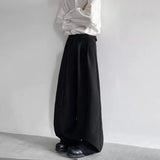 FOESCE Mens Trousers Ribbons Y2k Casual Pants Spring Streetwear Fashion Harajuku Plain Wide-Leg Pants Old Money Men'S Clothing 2025 New