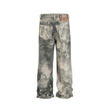 FOESCE Camouflage Speckled Digital Printed Jeans for Men and Women Straight Casual Baggy Denim Trousers Ropa Hombre Loose Cargo Pants