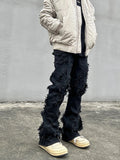 FOESCE 2025 BLAEXIT Destroyed Erosion Jeans Men's Ins Fashion Brand ro Pants High Street vibe Broken Straight Barrel Micro Flared Pants