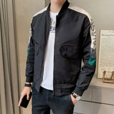 FOESCE Fashion Stand Collar Zipper Spliced Fake Two Pieces Jackets Men's Clothing 2025 Autumn Winter New Loose Korean Tops Casual Coats
