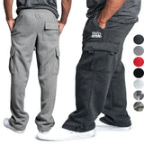 FOESCE Men's Multi-Pocket Functional Work Pants Casual Tactical Pants Men's Outdoor Loose Straight Casual Training Pants