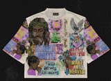 FOESCE Streetwear Y2k T Shirt Hip Hop Retro Graffiti Graphic Print Oversized Medium Sleeve T Shirt Men Women Round Neck Cotton Clothes