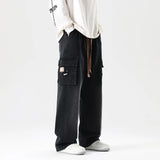 FOESCE Big Size Men's Cargo Jeans Loose Wide Leg Straight Denim Pants Male Autumn Streetwear Casual Baggy Cowboy Trouser Plus Large 8XL