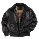 Foesce Vintage oversized US Air Force fur one-piece male and female pilot couple leather jacket locomotive fur collar jacket