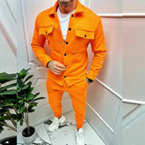 Men Set Autumn Fashion Jacket and Pants Two Piece Set Men's Suits New Trend Solid Color Fashion Large Size Ropa Para Hombre