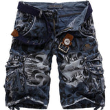 FOESCE Summer Men's Camouflage Printed Work Shorts Multi-Pocket Zipper Button Military Combat Five Shorts Daily Street Casual Shorts
