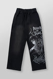 FOESCE New American sweatpants Gym fitness running stretch collaboration anime cool jogger cotton terry printed wide-leg casual pant