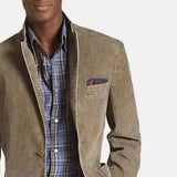 FOESCE Spring and Autumn New Men Retro Solid Color Suit Business Wide Loose Three-breasted Suit Multi-pocket Casual Regular Jacket Coat