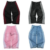 Foesce Y2K Baggy Jeans Harajuku vintage Striped Embroidered high quality Sweatpants men women Hip Hop Casual wide leg jeans streetwear