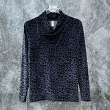 FOESCE Men T-Shirt Gold Velvet Leopard T-Shirt Spring And Autumn Streetwear Fashion Niche Youth Long Sleeve Top Men'S Clothing 2025 New