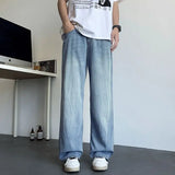 FOESCE Mens Jeans Large Denim Jeans for Teens Trousers for Men Jean Baggy Pants Men's Fashion Man Male Trendyol Streetwear Korean Men´s
