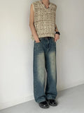 FOESCE LIMITED LESS Washable Old Cat Beard Worn Loose Wide Leg Versatile Jeans and Pants for Men and Women