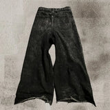 FOESCE 2025 New Black Ripped Baggy Jeans Goth Retro Y2k Denim Pants Men and Women Casual Hip Hop Straight Wide Leg Trousers Streetwear
