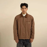 American Style Vintage Lapel Work Jacket Loose Fit Cotton Top For Spring Autumn 2023 Trendy Brand New Model