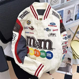 FOESCE 2025 New Style Women's Baseball Jacket Loose Hip Hop Casual Embroidered Couple Jacket Top For Spring Autumn